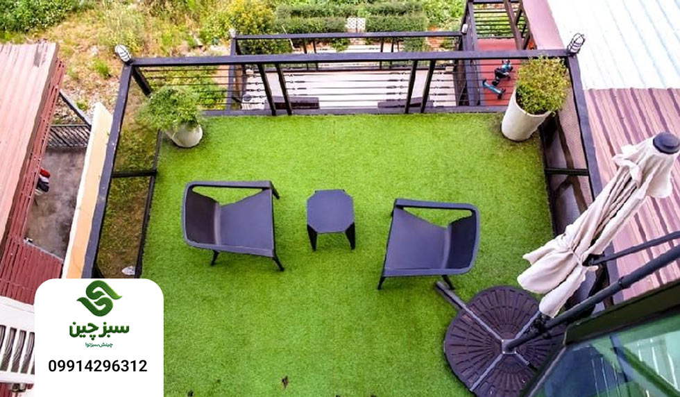 محوطه سازی با چمن مصنوعی 5 نصب چمن مصنوعی بالکن - سبزچین