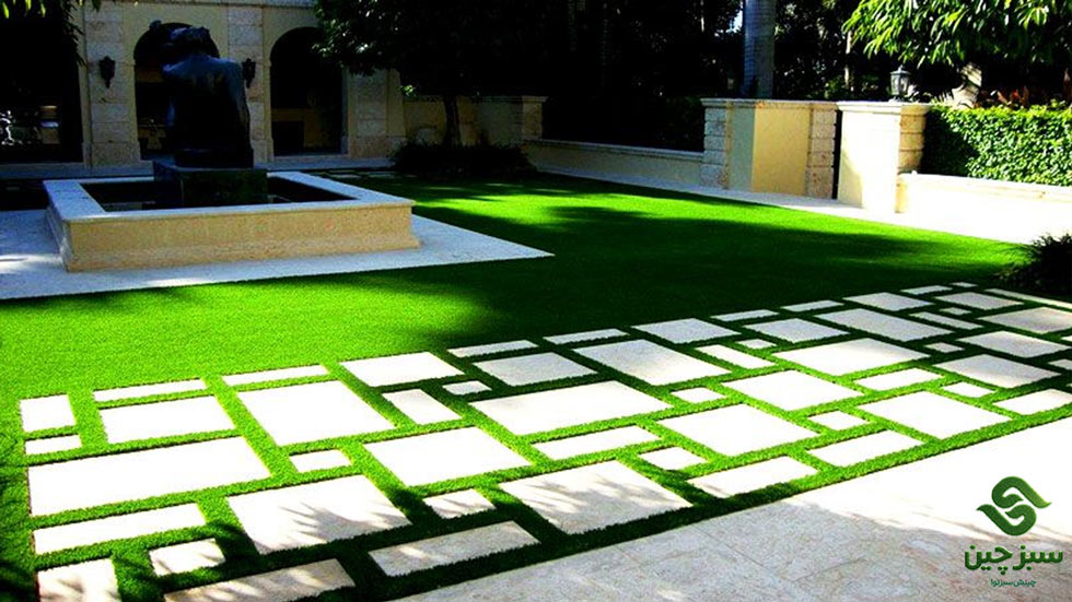 نصب چمن مصنوعی روی موزاییک - سبزچین
