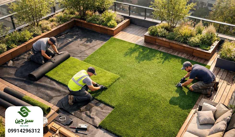 چمن مصنوعی برای روف گاردن - سبزچین